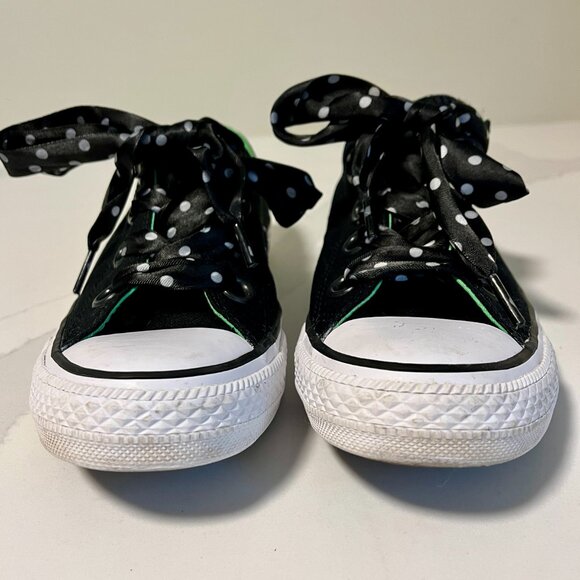 Converse Black with Polka Dot Laces All Star Sneakers – Size 9 - Picture 3 of 13